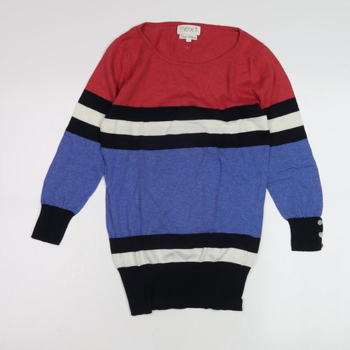 Next Women's Multicoloured Striped Pullover Jumper Size 8