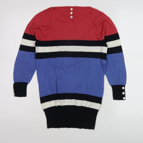 Next Women's Multicoloured Striped Pullover Jumper Size 8