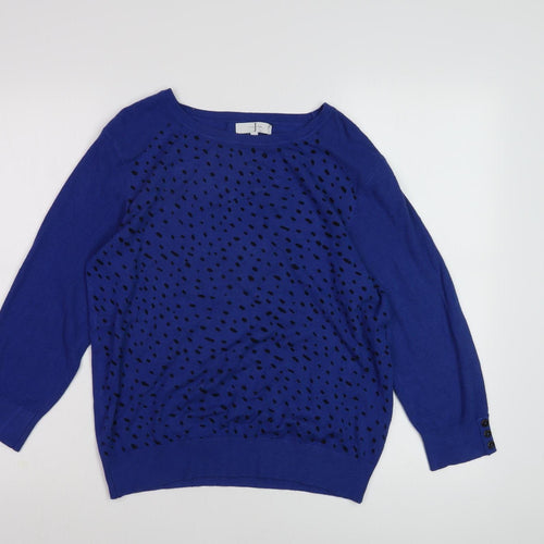 Jasper Conran Women's Blue Polka Dot Pullover Jumper Size 12