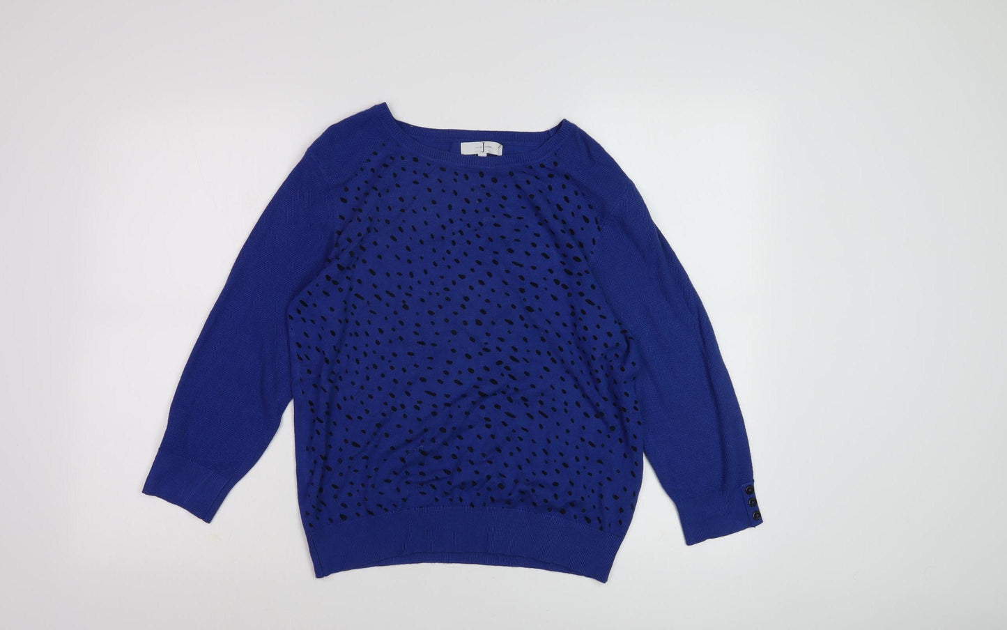 Jasper Conran Women's Blue Polka Dot Pullover Jumper Size 12