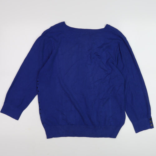Jasper Conran Women's Blue Polka Dot Pullover Jumper Size 12
