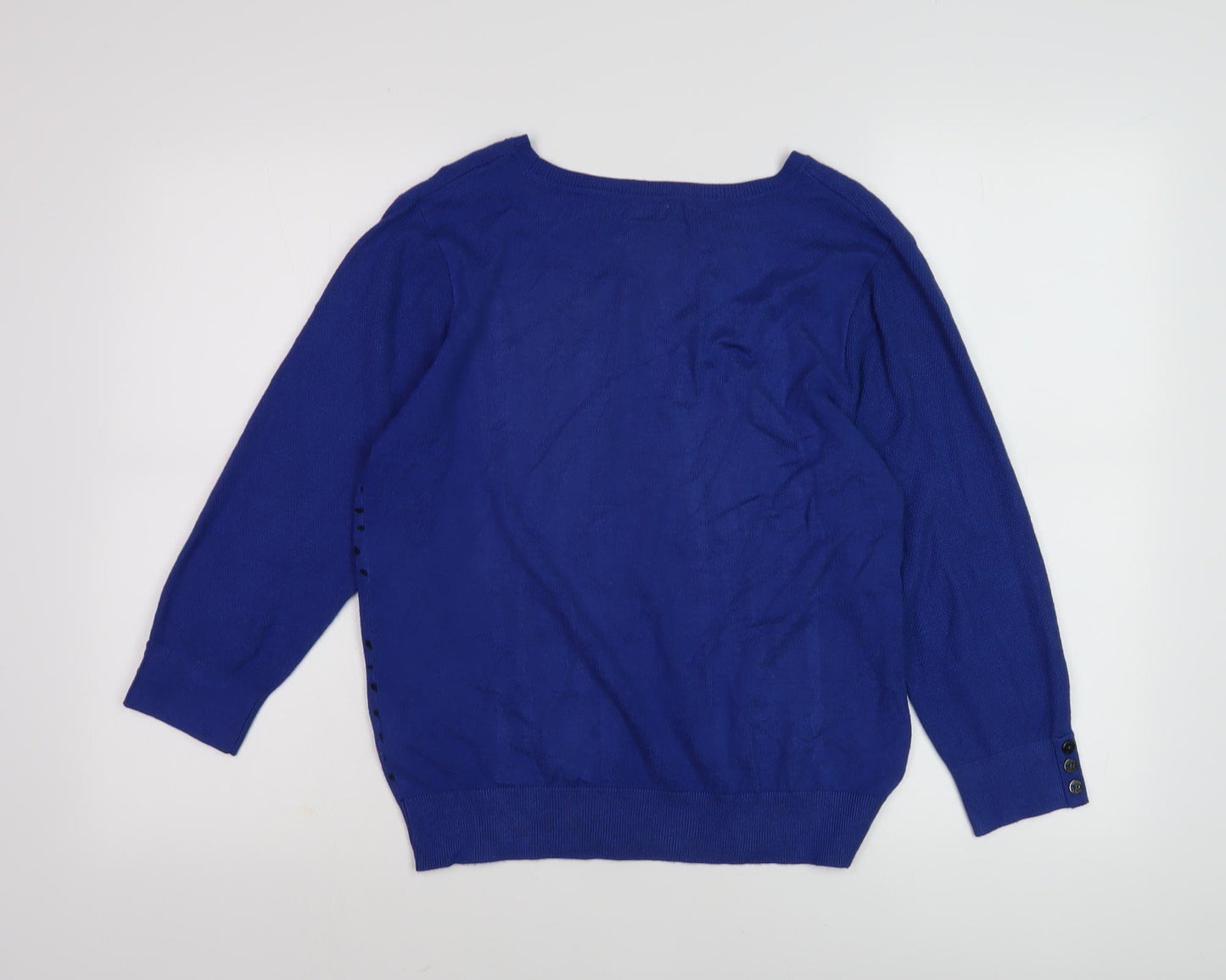 Jasper Conran Women's Blue Polka Dot Pullover Jumper Size 12