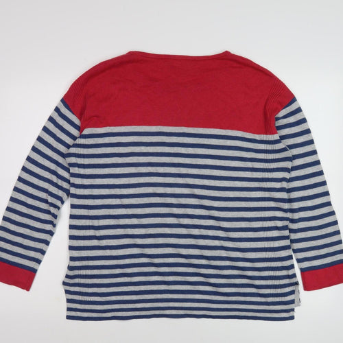 White Stuff Women's Red Stripe Pullover Jumper Size 14