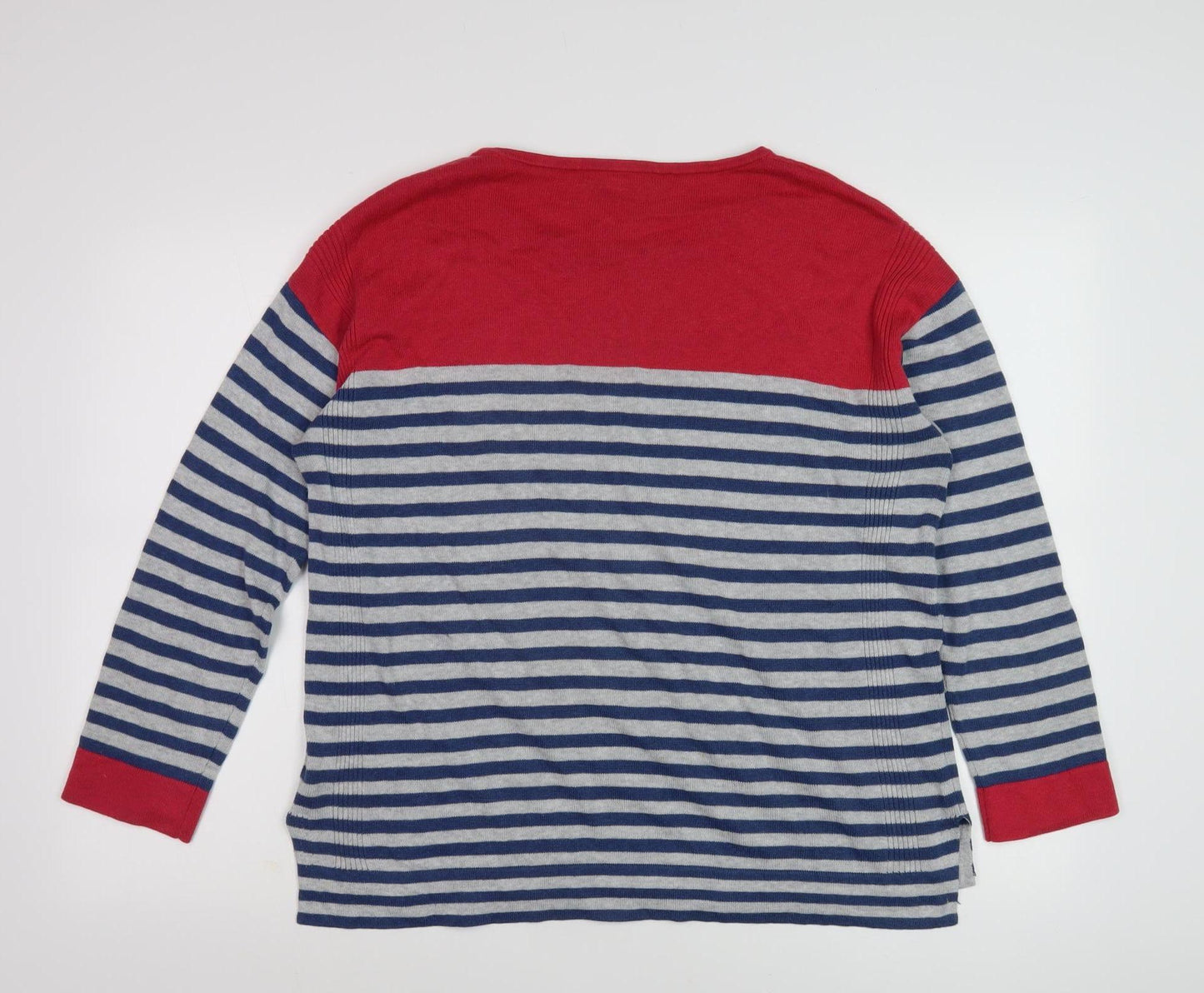 White Stuff Women's Red Stripe Pullover Jumper Size 14