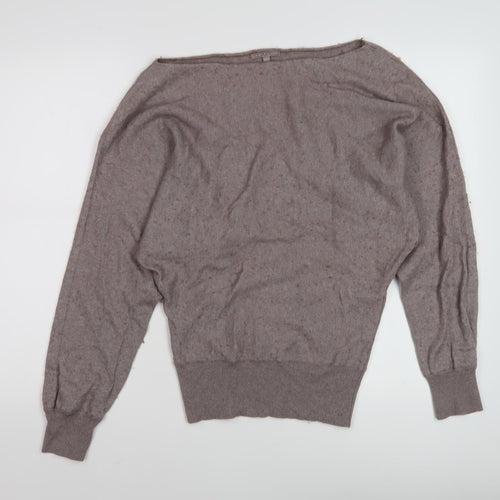 Somewhere Women's Brown Boat Neck Long Sleeve Jumper