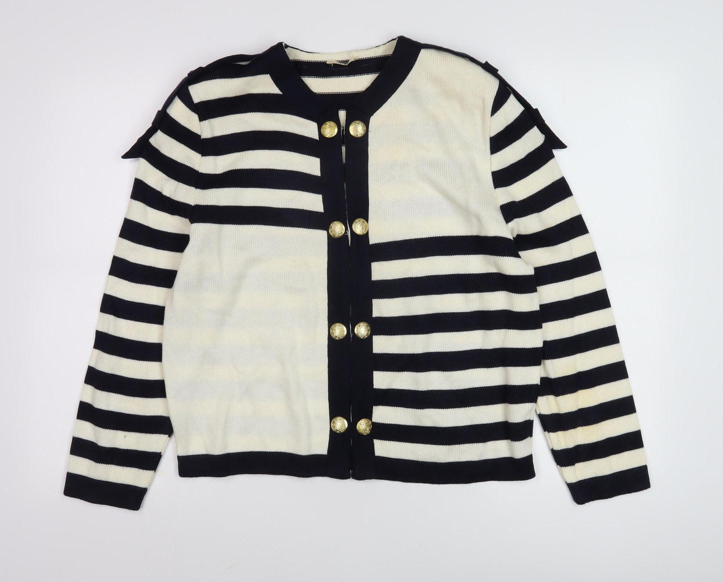 Ara Moden Women's Black Striped Cardigan Size 12