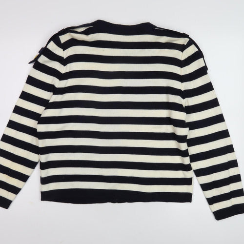 Ara Moden Women's Black Striped Cardigan Size 12