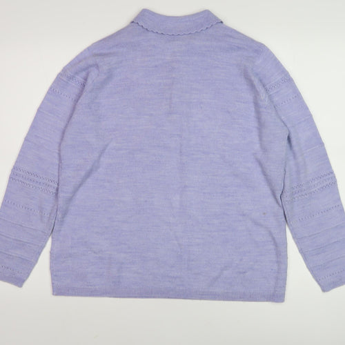 Honor Millburn Women's Purple Collared Pullover M