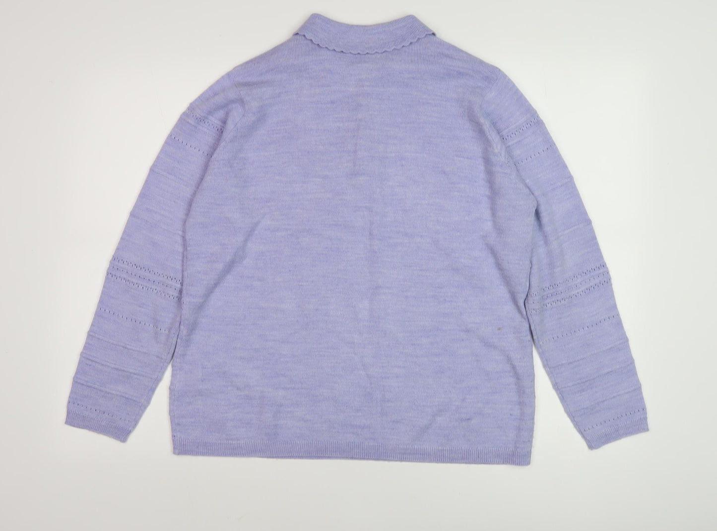 Honor Millburn Women's Purple Collared Pullover M