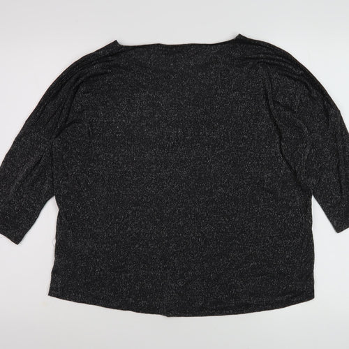 Marks and Spencer Women's Black 3/4 Sleeve Top Size 16