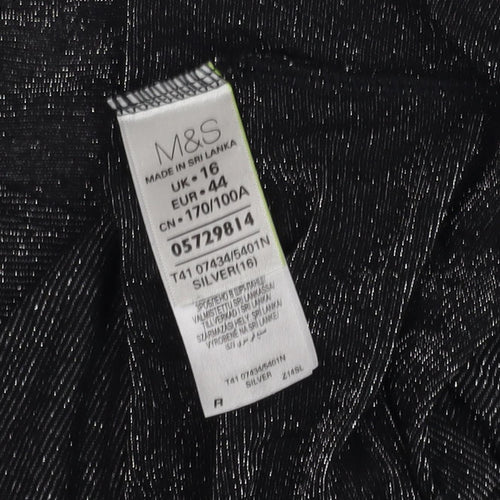 Marks and Spencer Women's Black 3/4 Sleeve Top Size 16