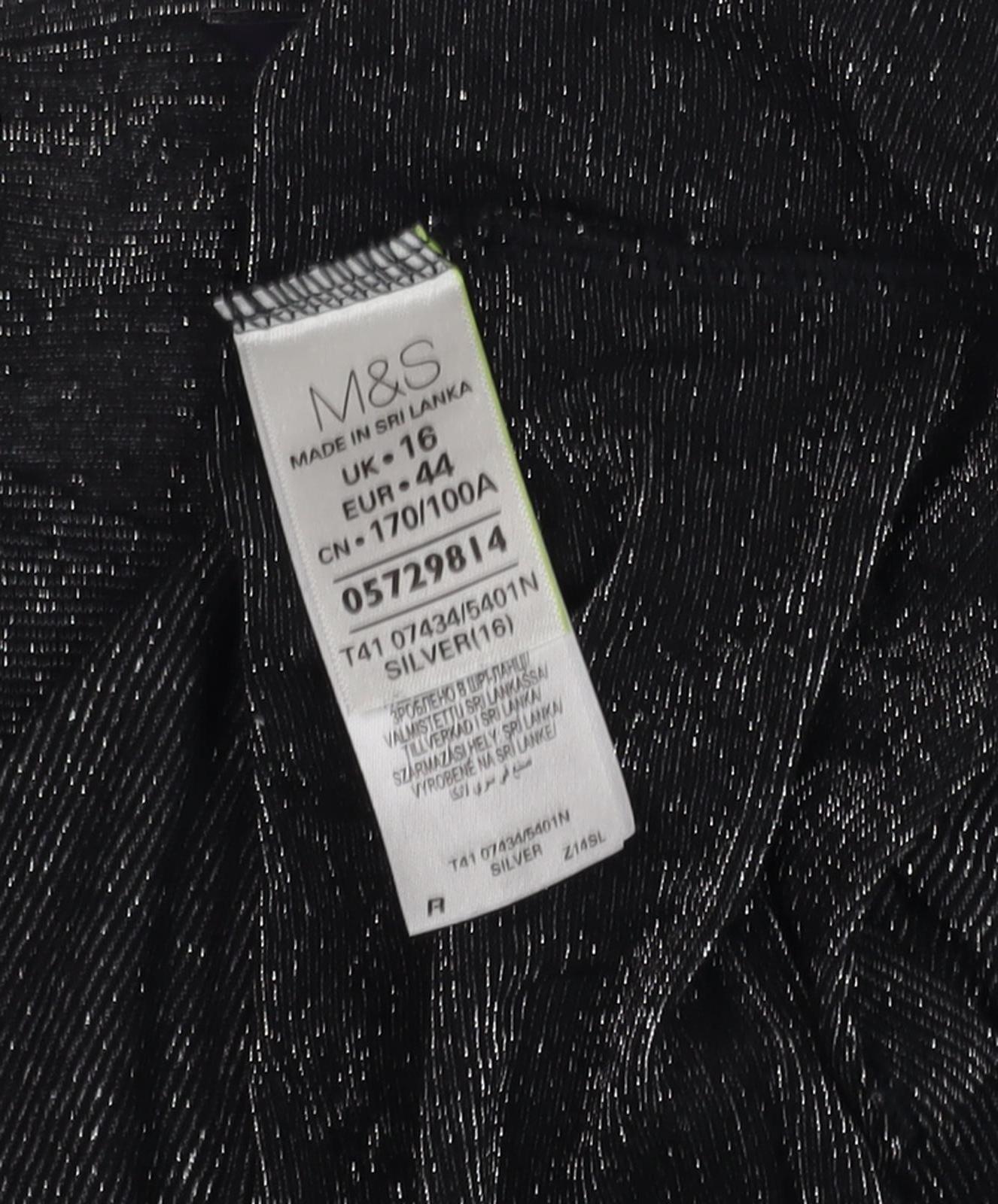 Marks and Spencer Women's Black 3/4 Sleeve Top Size 16