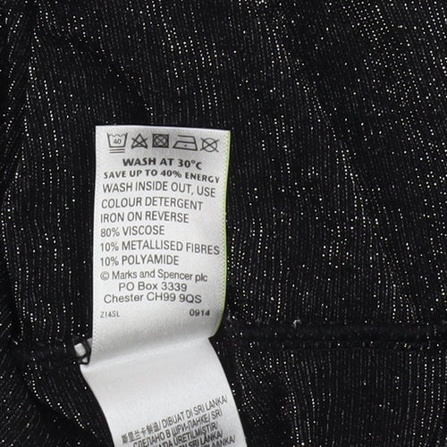 Marks and Spencer Women's Black 3/4 Sleeve Top Size 16