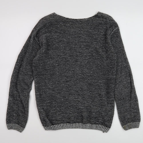 QED London Women's Grey Owl Knit Jumper S