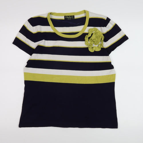Claudia C Women's Multicoloured XL Striped Pullover