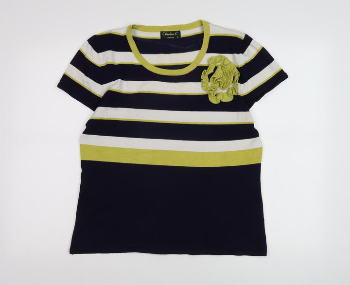 Claudia C Women's Multicoloured XL Striped Pullover