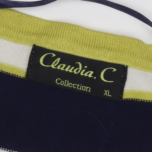 Claudia C Women's Multicoloured XL Striped Pullover