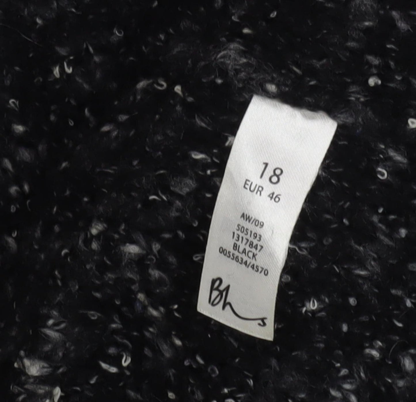 BHS Women's Black Cape Style Long Sleeve Jumper