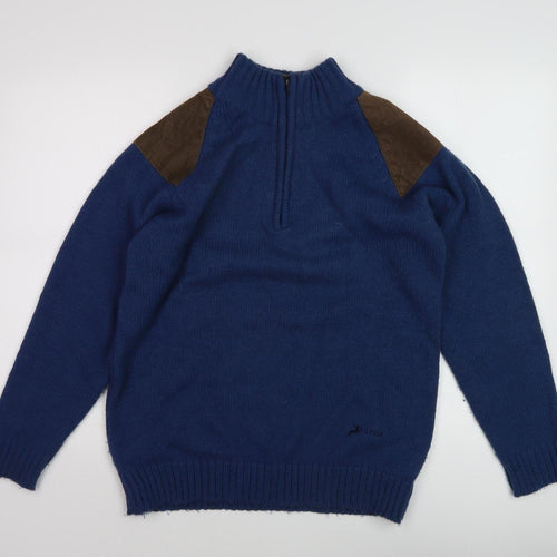 P.G. Field Men's Blue S Full Zip Wool Jumper