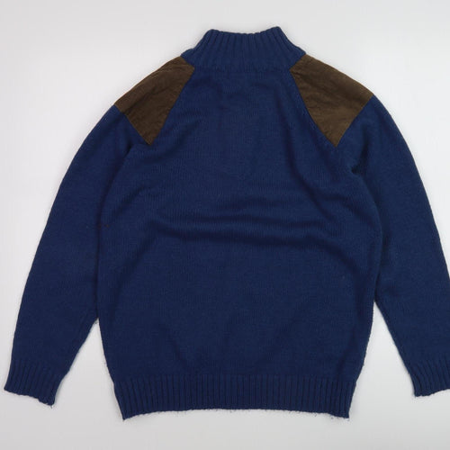 P.G. Field Men's Blue S Full Zip Wool Jumper