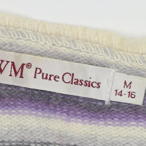 EWM Women's Purple Striped Pullover Jumper Size 14