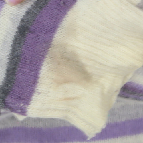 EWM Women's Purple Striped Pullover Jumper Size 14