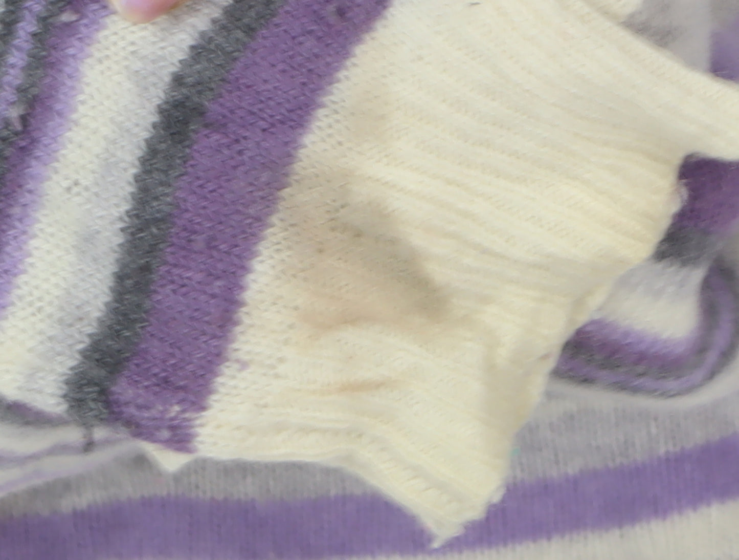 EWM Women's Purple Striped Pullover Jumper Size 14