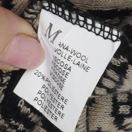 Crazy Wool Women's Black Beige Paisley Dress M