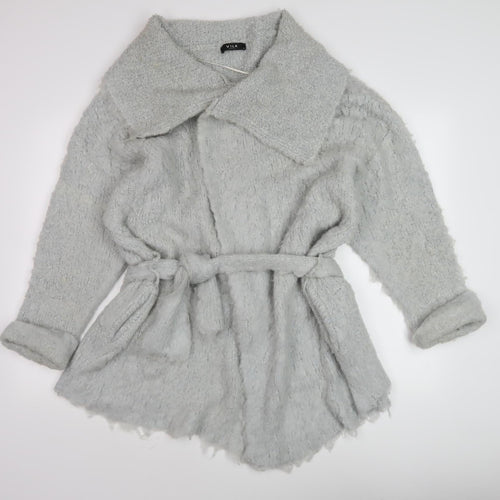 Vila Women's Grey Belted Cardigan, Size M