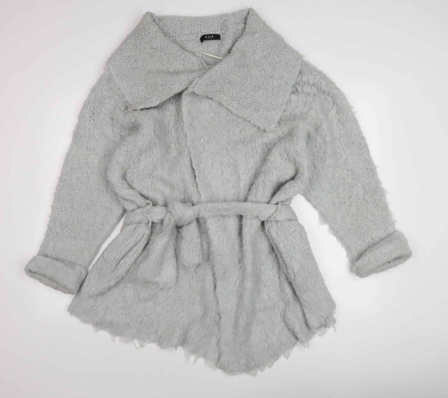 Vila Women's Grey Belted Cardigan, Size M