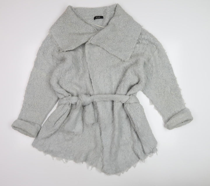 Vila Women's Grey Belted Cardigan, Size M