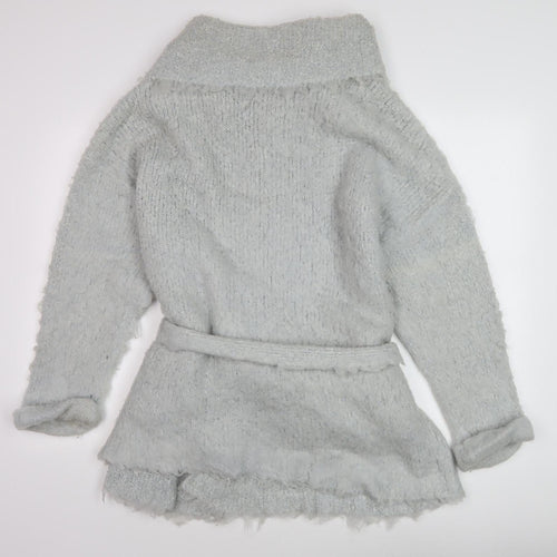 Vila Women's Grey Belted Cardigan, Size M