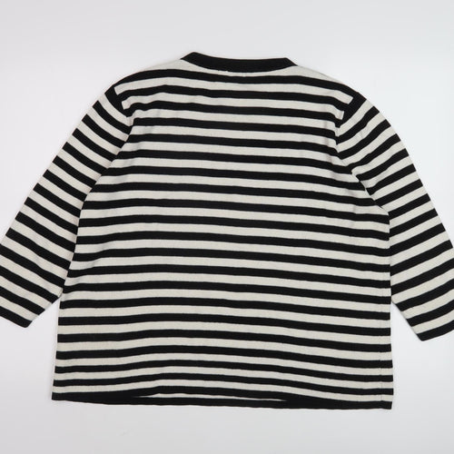 Marks and Spencer Women's Black Stripe Pullover, Size 18