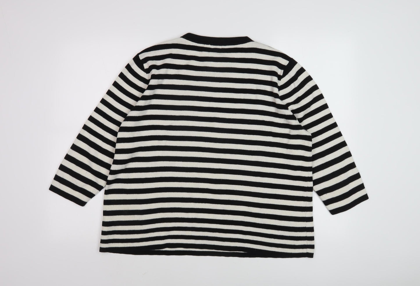 Marks and Spencer Women's Black Stripe Pullover, Size 18