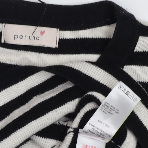 Marks and Spencer Women's Black Stripe Pullover, Size 18