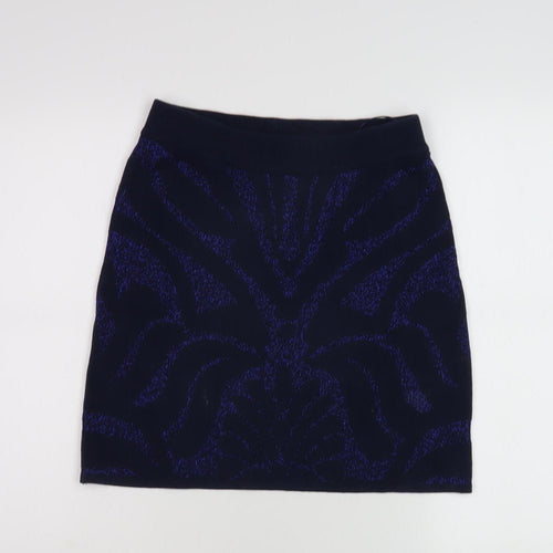 Soaked in Luxury Women's Blue Geometric Skirt