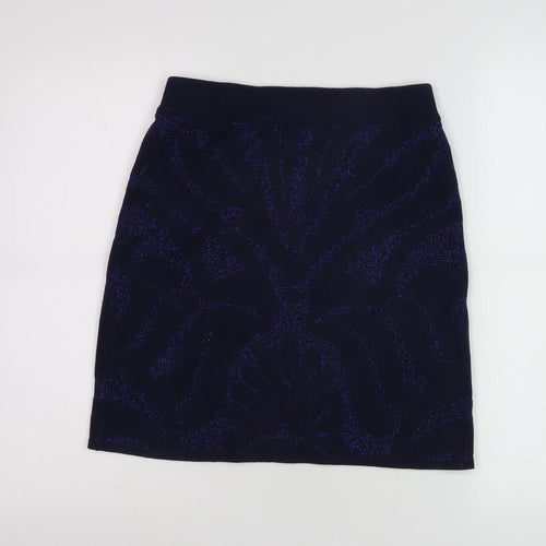 Soaked in Luxury Women's Blue Geometric Skirt
