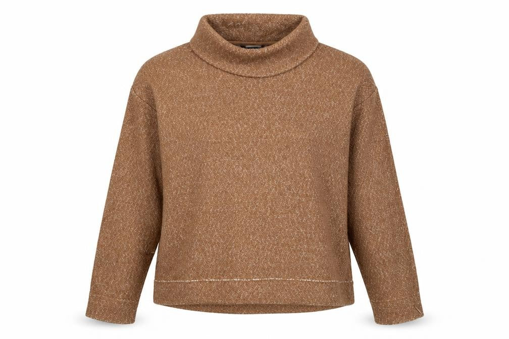 Front view of Lands' End Women's Brown Cowl Neck jumper L