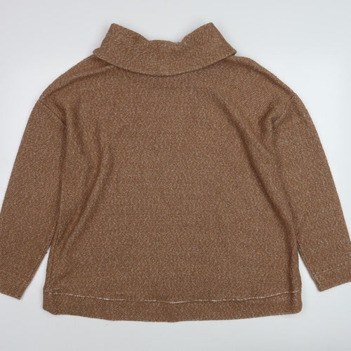 Lands' End Women's Brown Cowl Neck Pullover Jumper L