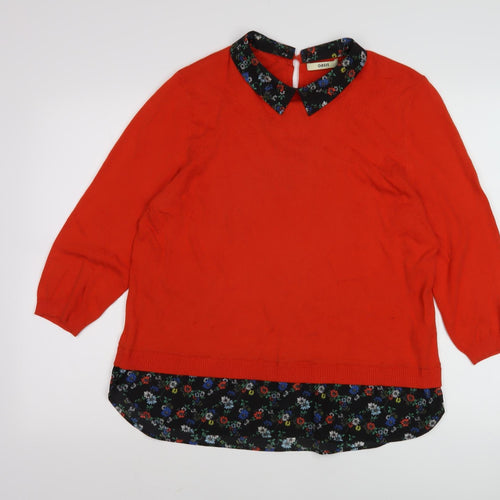 Oasis Women's Red Pullover Jumper, Size L, Casual