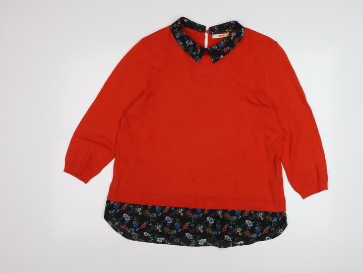 Oasis Women's Red Pullover Jumper, Size L, Casual
