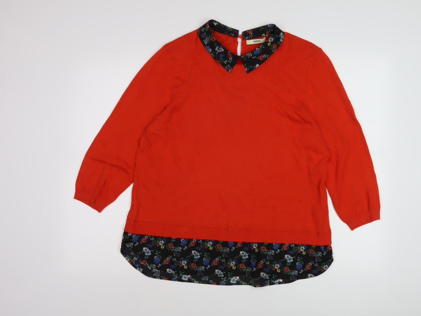 Oasis Women's Red Pullover Jumper, Size L, Casual