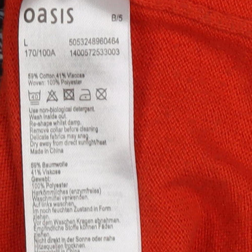 Oasis Women's Red Pullover Jumper, Size L, Casual