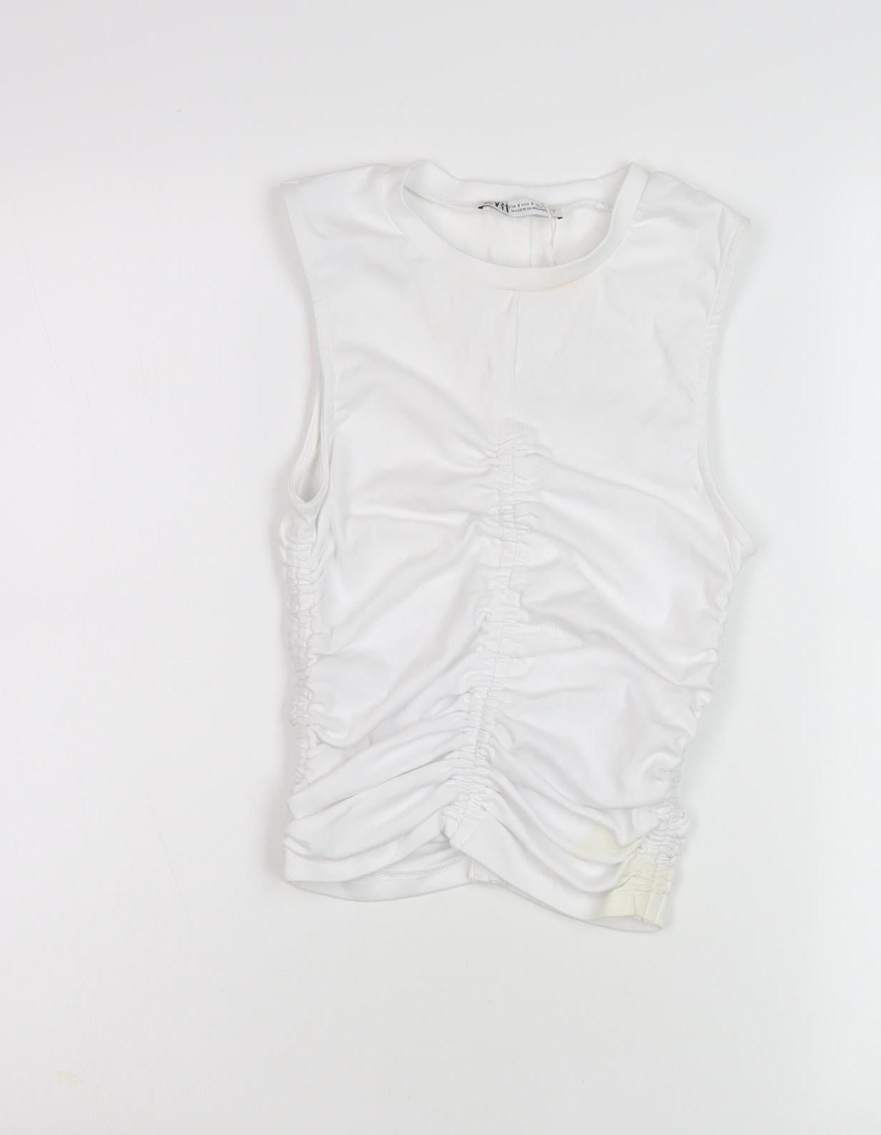 Zara Women’s White Basic Tank Top, Size S
