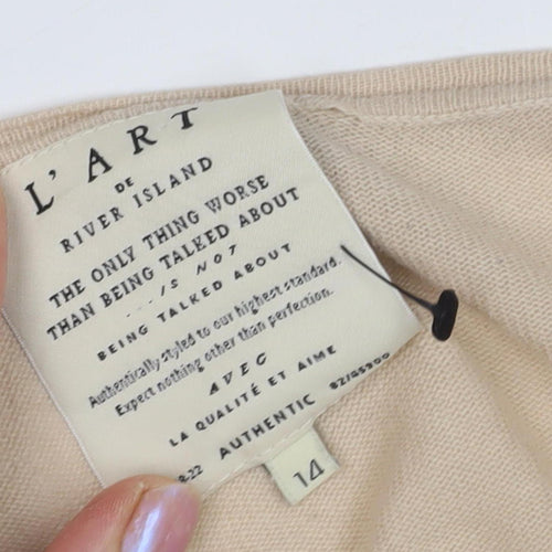 River Island Women's Beige Cardigan Size 14