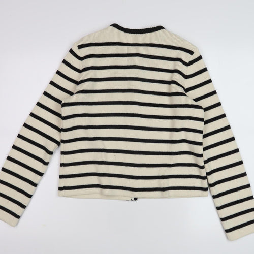 Marks and Spencer Women's Ivory Striped Cardigan M