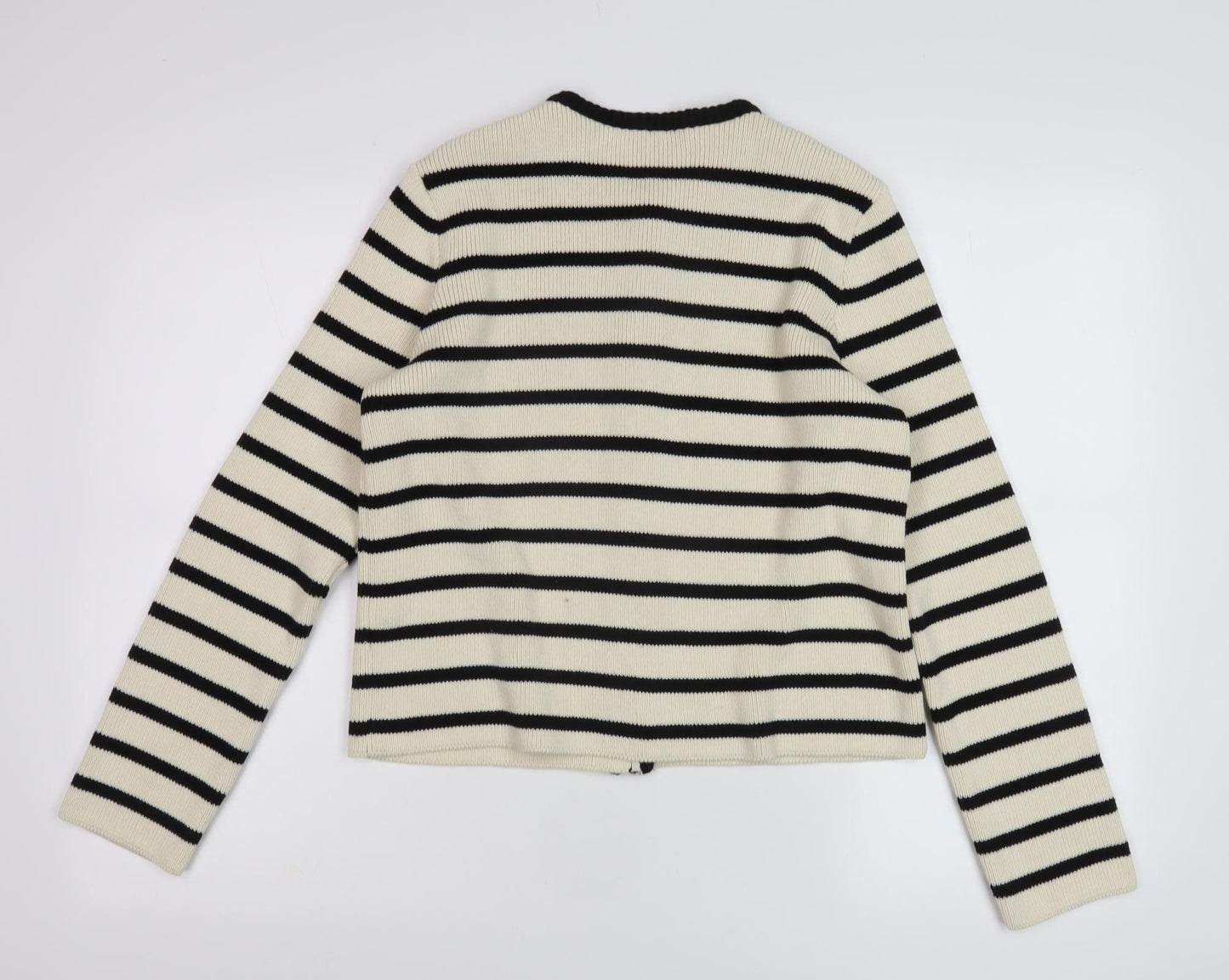 Marks and Spencer Women's Ivory Striped Cardigan M