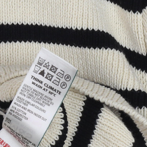 Marks and Spencer Women's Ivory Striped Cardigan M