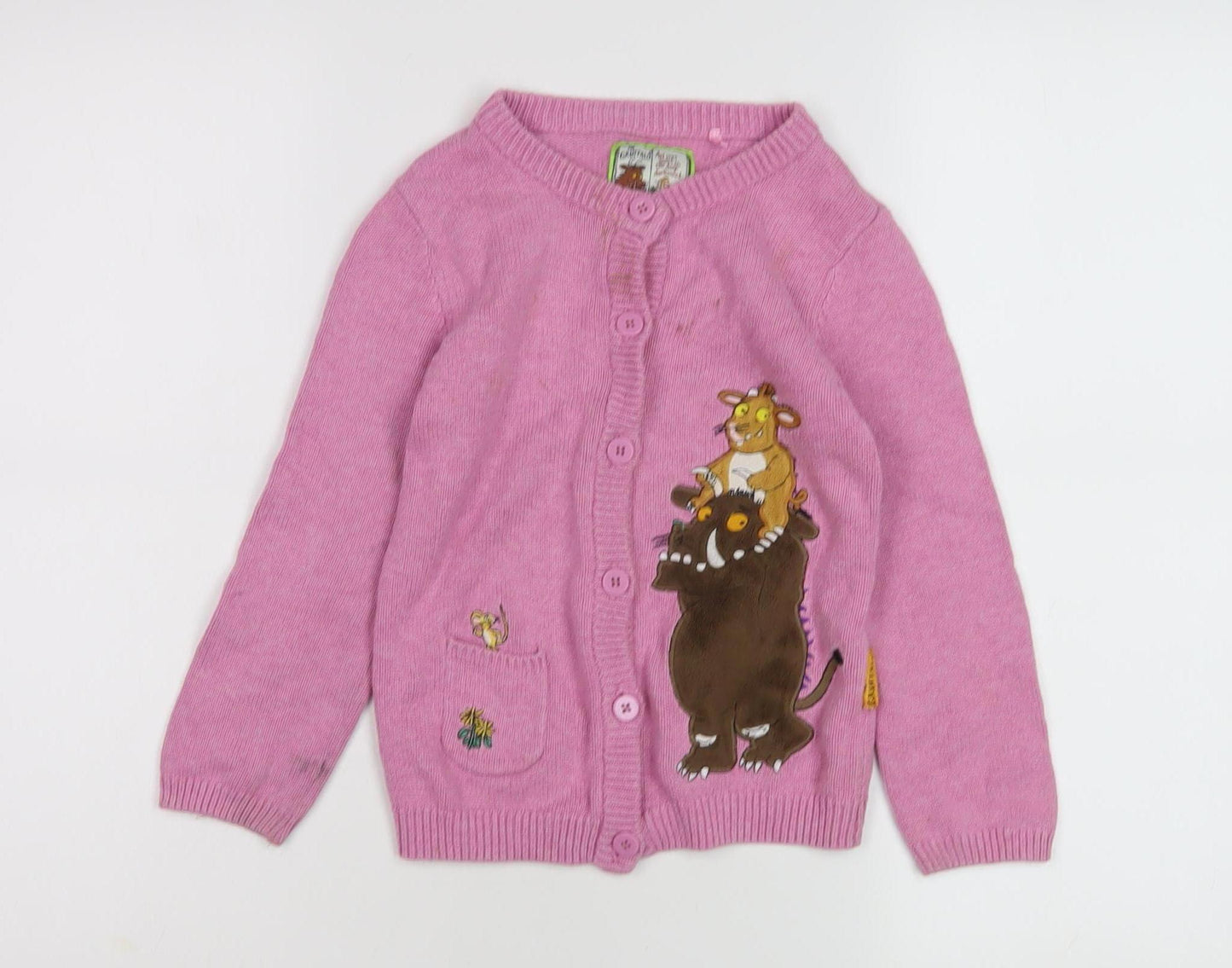 The Gruffalo Girls Pink Cardigan 4-5 Years, Animal Theme