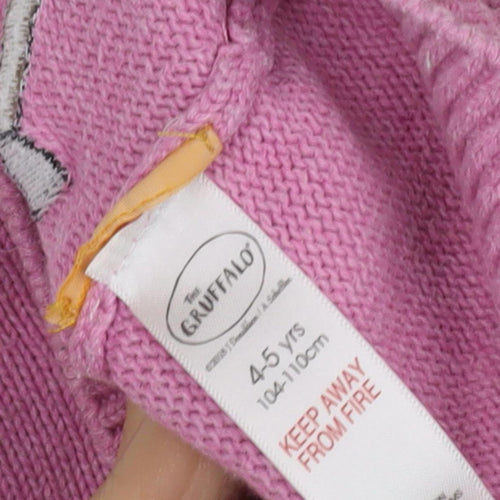 The Gruffalo Girls Pink Cardigan 4-5 Years, Animal Theme
